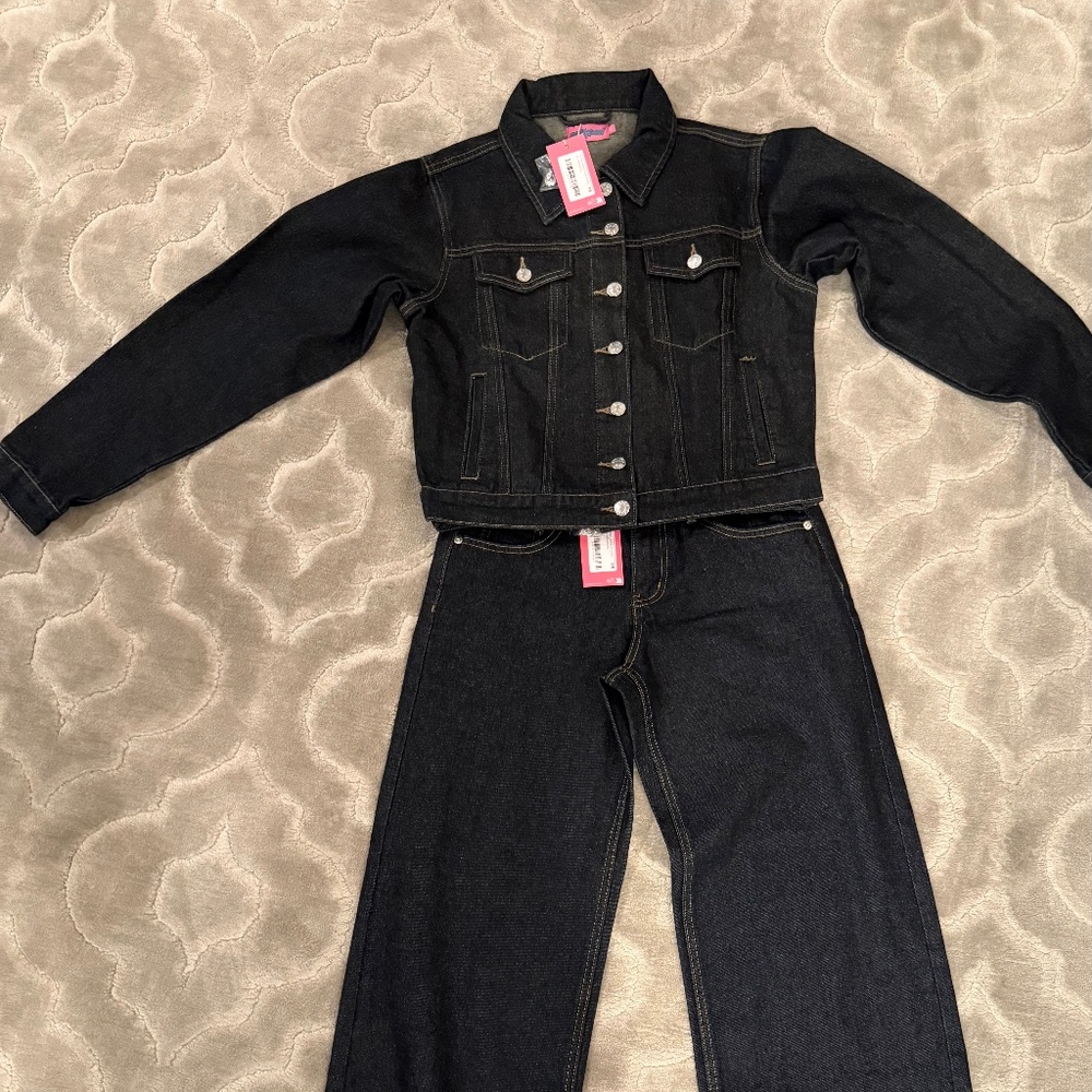 Edikted jean jacket and pant set